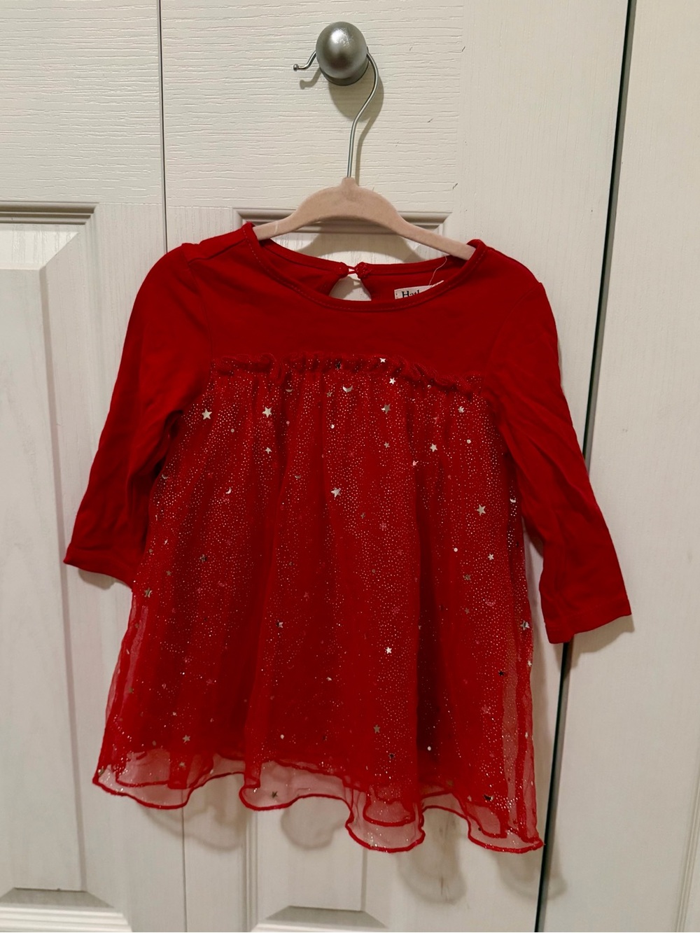 Hatley Red Glitter Star Tulle Dress